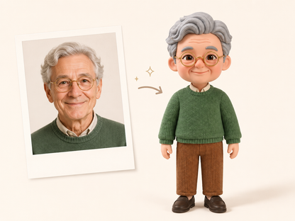 Custom Handmade Mini Doll from Photo – Personalized Portrait Gift