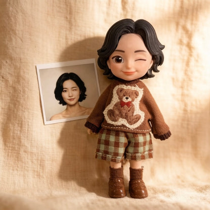 Custom Handmade Mini Doll from Photo – Personalized Portrait Gift
