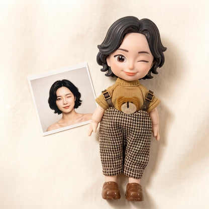 Custom Handmade Mini Doll from Photo – Personalized Portrait Gift