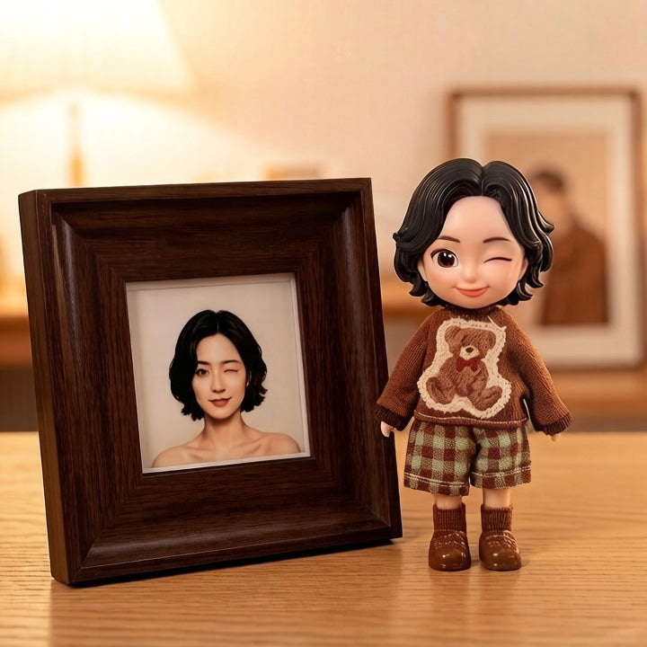 Custom Handmade Mini Doll from Photo – Personalized Portrait Gift